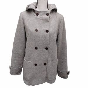 Eddie Bauer Wool Angora Cashmere Blend Pea Coat Sz S